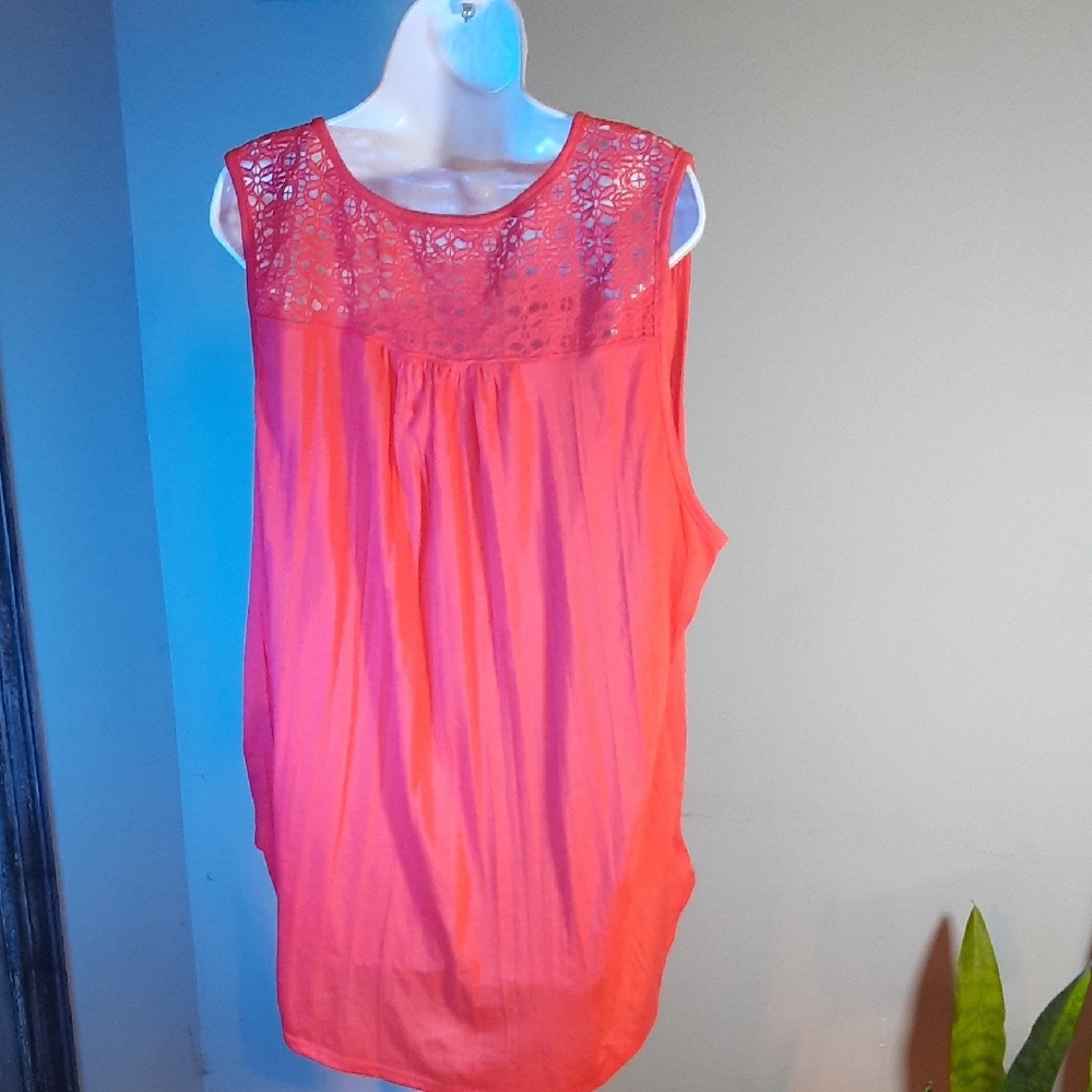 New York Laundry Sleeveless Top - Bright Orange - Picture 4 of 5